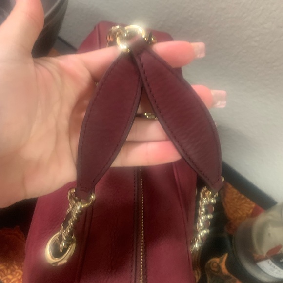 Gucci Soho Chain Zipped Bag Nubuck Burgundy - Picture 5 of 16